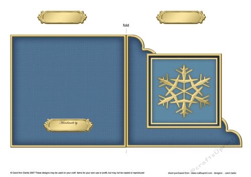 Christmas Snowflake  - Cut and Fold Corner Card  