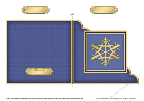 Christmas Snowflake  - Cut and Fold Corner Card  