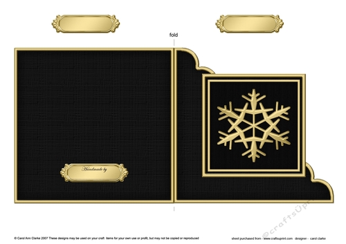 Christmas Snowflake  - Cut and Fold Corner Card  