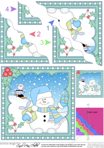 Christmas Wavey Corner Stacker Snowman Oli