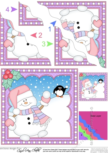 Christmas Wavey Corner Stacker Snowman Oli