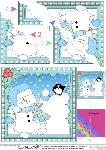 Christmas Wavey Corner Stacker Snowman Oli