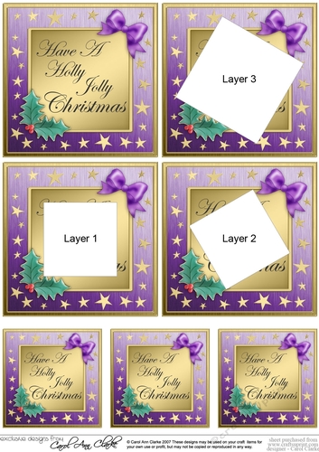 Elegant Christmas Greetings Twisted Tunnel Topper - Have a Holly Jolly Christmas 