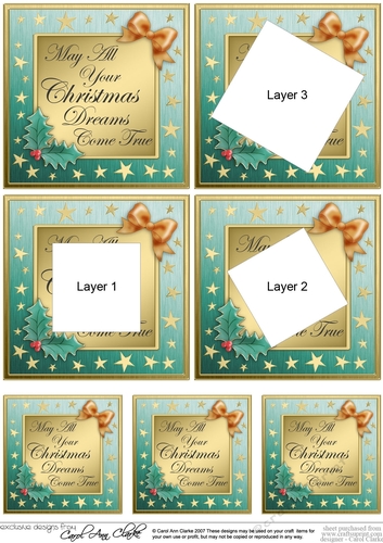 Elegant Christmas Greetings Twisted Tunnel Topper - May all your Christmas Dreams come True