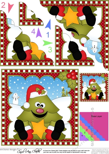 Cute Christmas Tree Scalloped Corner Stacker
