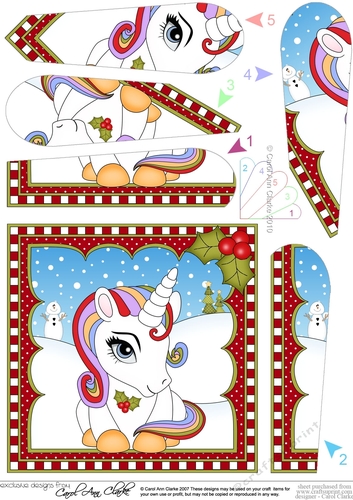 Christmas Unicorn Fan Pyramage Topper