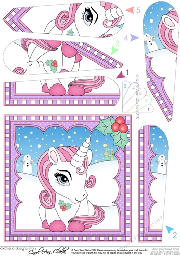 Christmas Unicorn Fan Pyramage Topper