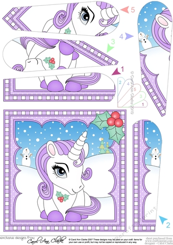 Christmas Unicorn Fan Pyramage Topper