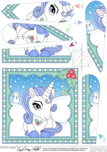Christmas Unicorn Fan Pyramage Topper