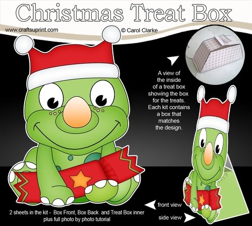 3D Christmas Treat Box Gift Set Mini Kit - Cute Little Dino