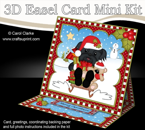 3D Christmas Easel Card Mini Kit - Little Shih Tzu Dog