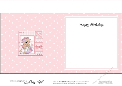Cute Little Livvy Bear & Lace square landscape insert