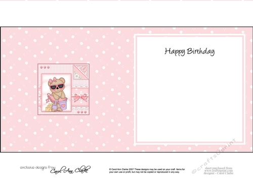 Cute Little Livvy Bear & Lace square landscape insert