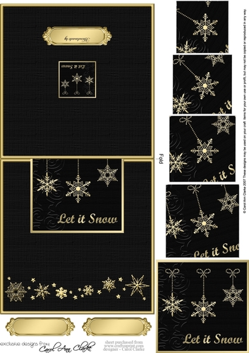Elegant Christmas Snowflakes - No-Hole Easy Over the Edge Card & Spiral Pyramid Topper