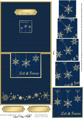 Elegant Christmas Snowflakes - No-Hole Easy Over the Edge Card & Spiral Pyramid Topper