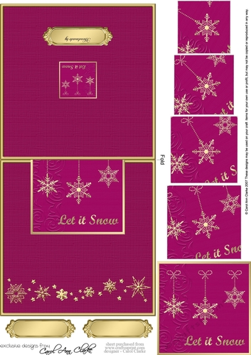 Elegant Christmas Snowflakes - No-Hole Easy Over the Edge Card & Spiral Pyramid Topper