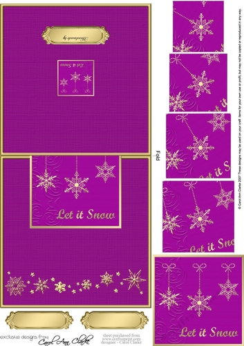 Elegant Christmas Snowflakes - No-Hole Easy Over the Edge Card & Spiral Pyramid Topper
