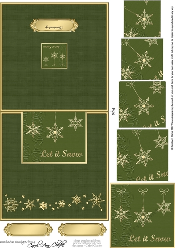 Elegant Christmas Snowflakes - No-Hole Easy Over the Edge Card & Spiral Pyramid Topper