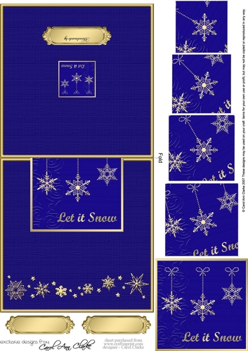 Elegant Christmas Snowflakes - No-Hole Easy Over the Edge Card & Spiral Pyramid Topper