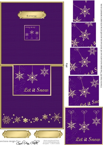 Elegant Christmas Snowflakes - No-Hole Easy Over the Edge Card & Spiral Pyramid Topper