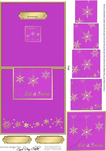 Elegant Christmas Snowflakes - No-Hole Easy Over the Edge Card & Spiral Pyramid Topper