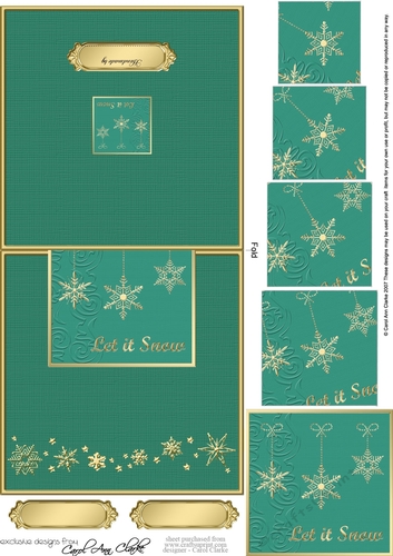 Elegant Christmas Snowflakes - No-Hole Easy Over the Edge Card & Spiral Pyramid Topper