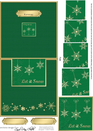 Elegant Christmas Snowflakes - No-Hole Easy Over the Edge Card & Spiral Pyramid Topper
