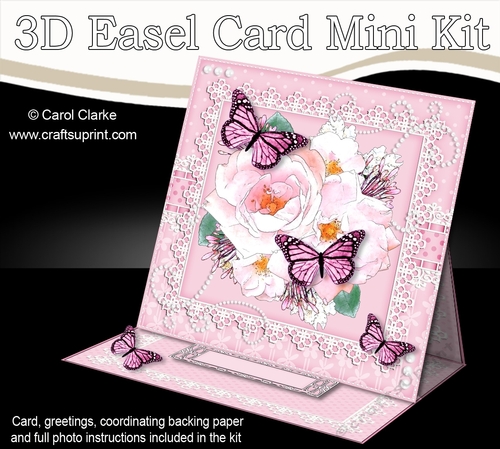 3D Easel Card Mini Kit - A Touch of Elegance - Flowers, Lace, Butterflies & Pearls