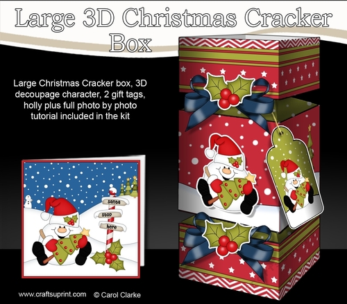 3D Large Christmas Cracker Box Mini Kit -  Snowball Sam has an Xmas Tree