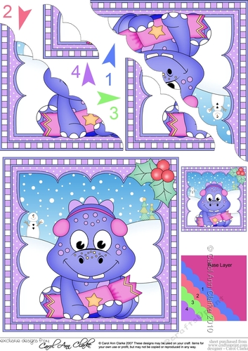 Christmas Dinosaur Scalloped Corner Stacker