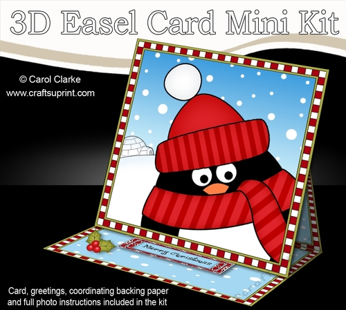 3D Easel Card Mini Kit - Christmas Pip Penguin