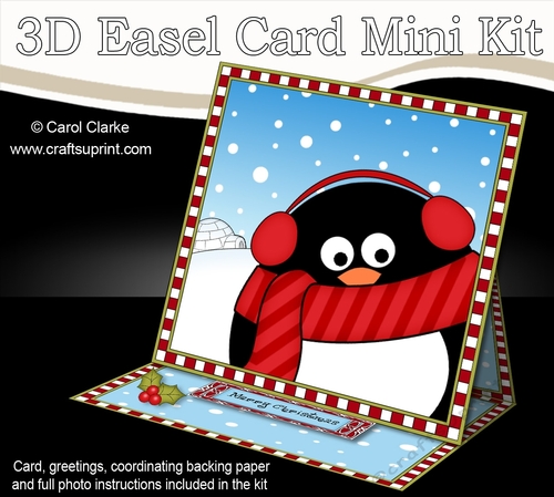 3D Easel Card Mini Kit - Christmas Pip Penguin
