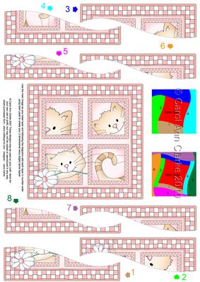 Cute Cat Quick Card with Wavy Spiral Side Stacker