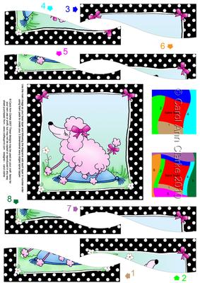 Cute Poodle Quick Card with Wavy Spiral Side Stacker