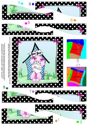 Cute Poodle Quick Card with Wavy Spiral Side Stacker