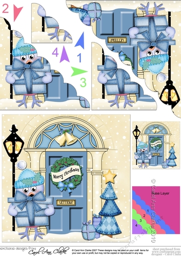 Robin is at the Christmas Door Scallop Corner Stacker Topper