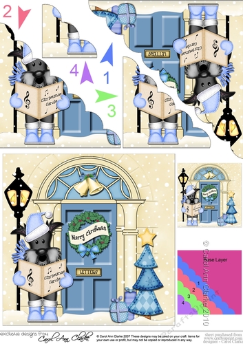 Hamish Scottie Dog is at the Christmas Door Scallop Corner Stacker Topper