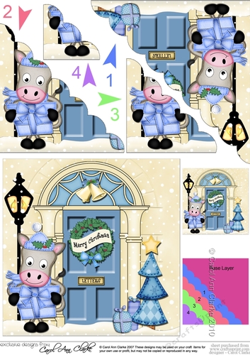 GiGi Horse is at the Christmas Door Scallop Corner Stacker Topper