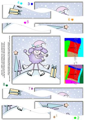 Cute Xmas Poodle Quick Card with Wavy Spiral Side Stacker