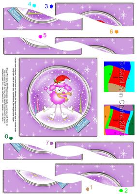 Cute Xmas Poodle Quick Card with Wavy Spiral Side Stacker