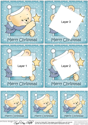 Hunney Bear Robert has an Christmas Star - Twisted Tunnel Topper