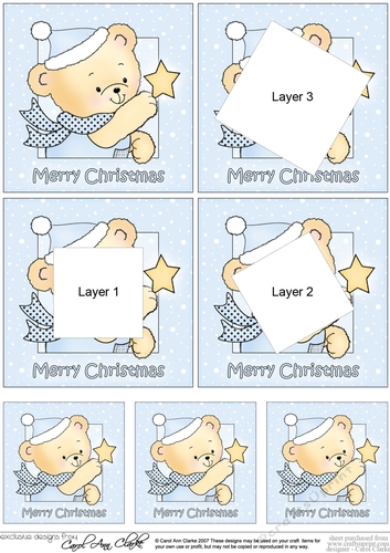 Hunney Bear Robert has an Christmas Star - Twisted Tunnel Topper
