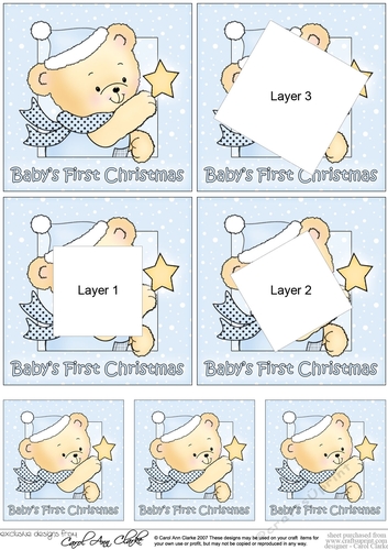 Hunney Bear Robert has an Christmas Star - Babys First Christmas Twisted Tunnel Topper