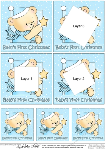 Hunney Bear Robert has an Christmas Star - Babys First Christmas Twisted Tunnel Topper
