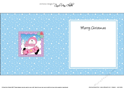 Christmas Snowman Rio has an Xmas Cracker - square landscape insert