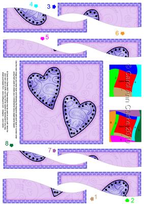 Funky Hearts Quick Card with Wavy Spiral Side Stacker