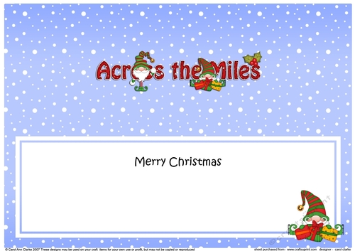 Large DL Merry Christmas ACROSS THE MILES with Gnome insert
