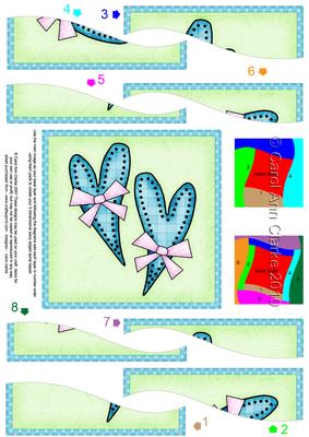 Funky Hearts Quick Card with Wavy Spiral Side Stacker