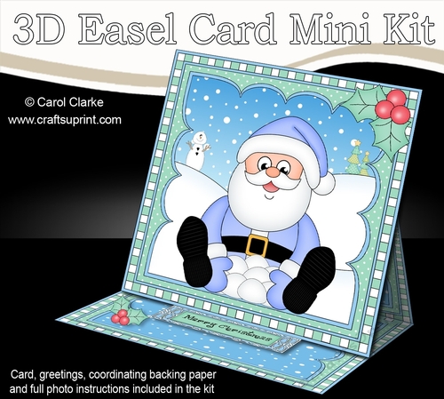 3D Easel Card Mini Kit - Christmas Santa is Snowballing!!
