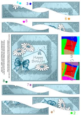 Daisy on Metallic Lace with Wavy Spiral Side Stacker